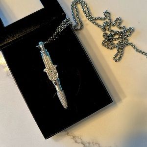 Bullets 4 Peace Couture Stainless Steel “Hamsa” - Clear Swarovski Necklace